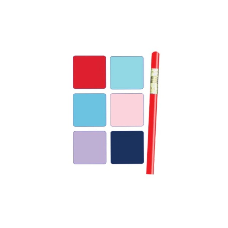 WRAP ROLL PAPER SOLID COLOR ASSTD 12.5SQFT