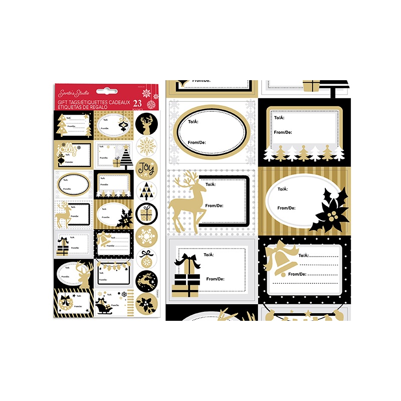 Xmas Glitter Gift Tag Labe