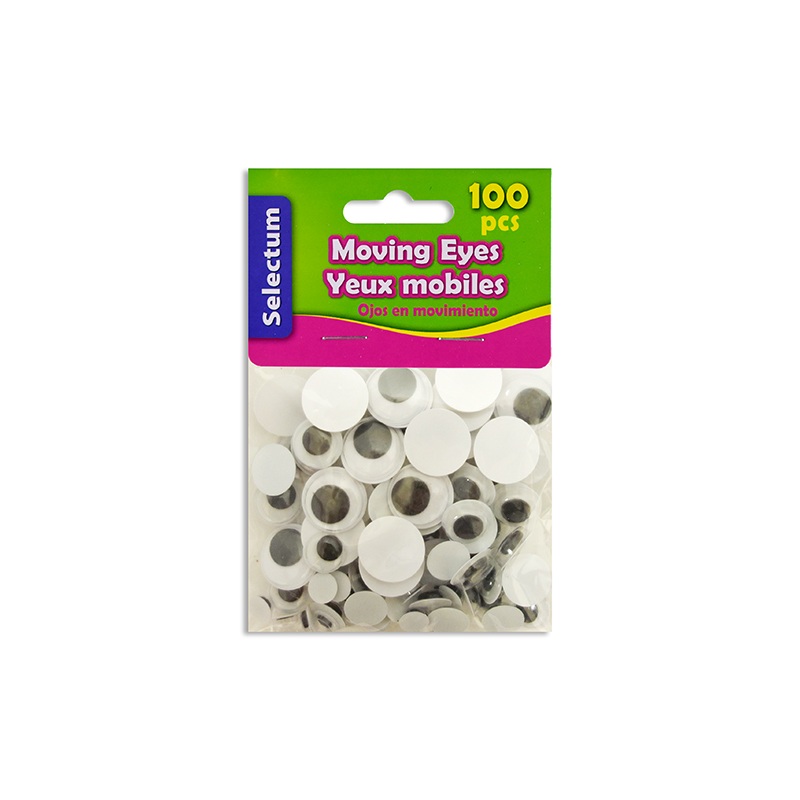 WIGGLY EYES BLACK & WHITE ASST SIZES 100/BAG