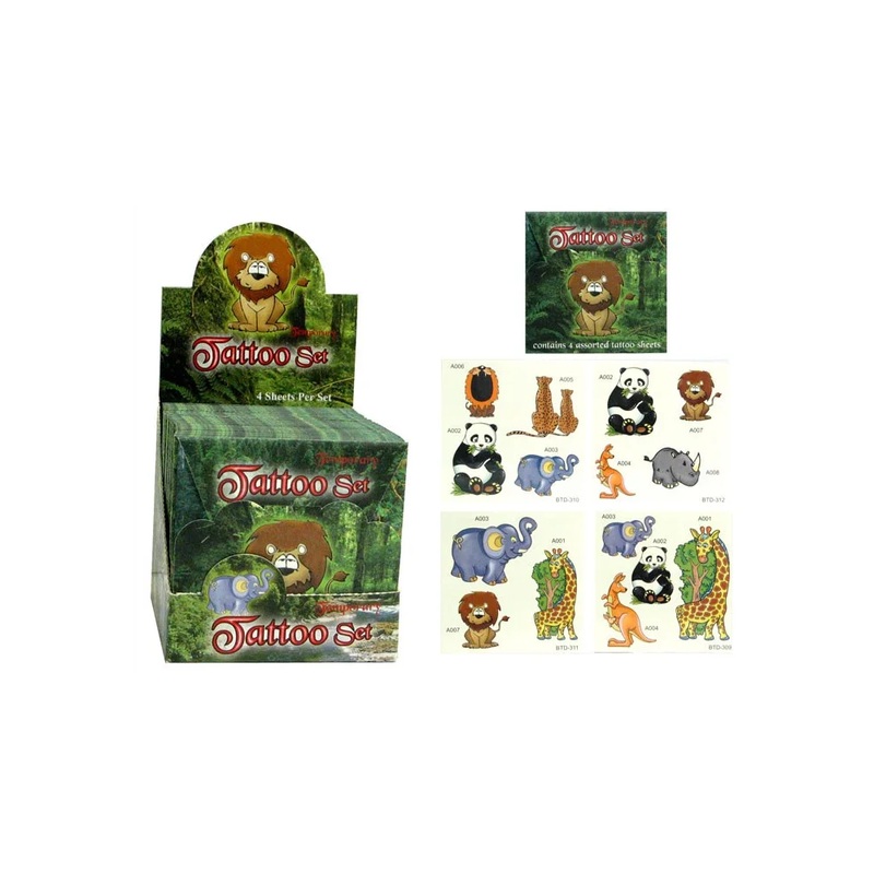 Wild Animal Tattoos-4 Sheets