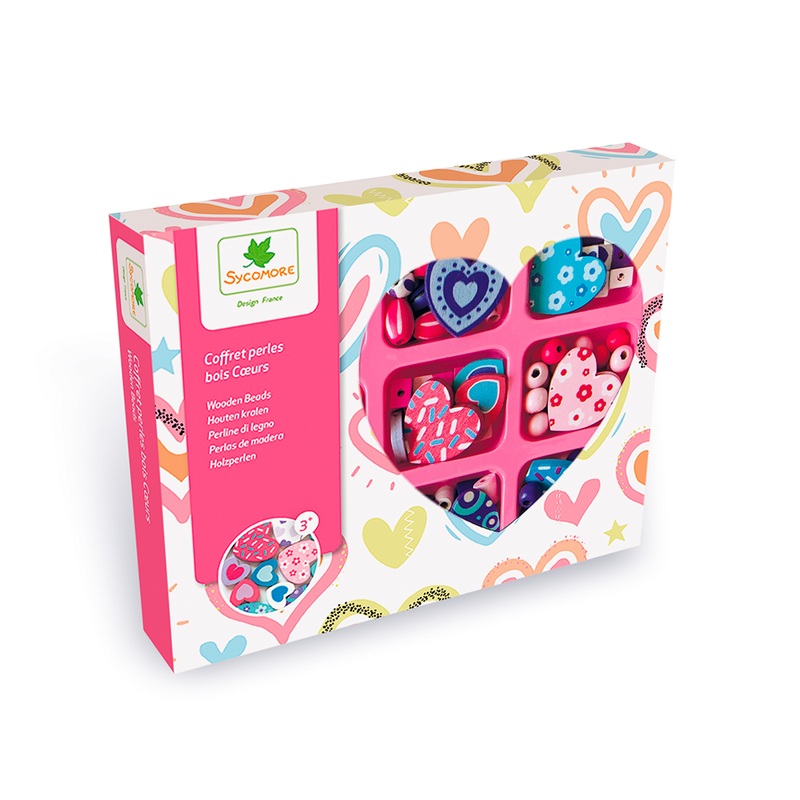 Wooden beads - Hearts