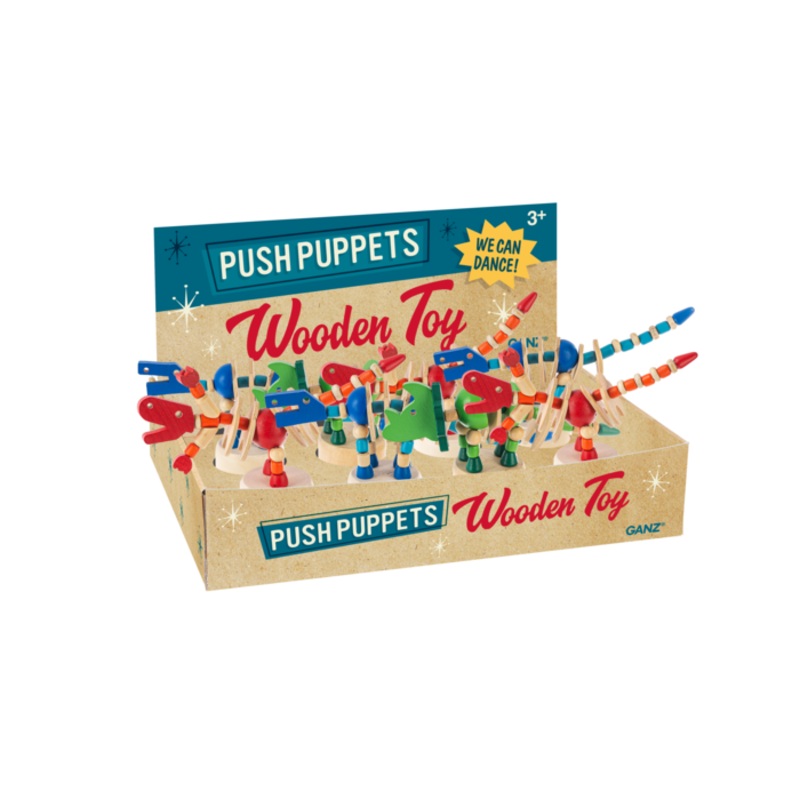 Wooden Dino Push Puppets
