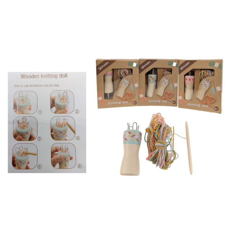 Wooden Knitting Doll