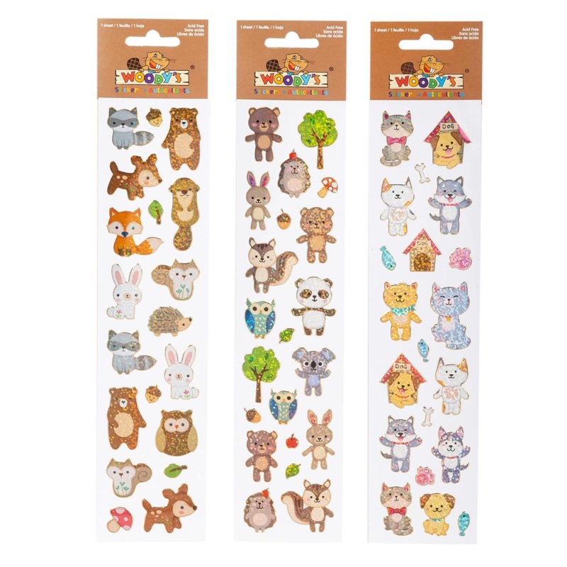 Woody's Stickers, Pets & Animals, 3 styles