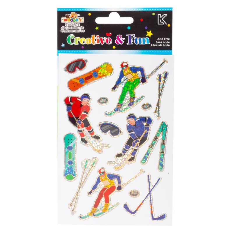 Woody's Stickers, Winter Sport golden outline laser sticker