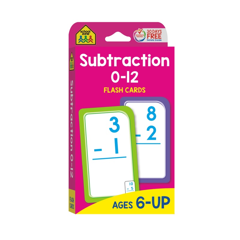 Subtraction 0-12 Flash Cards