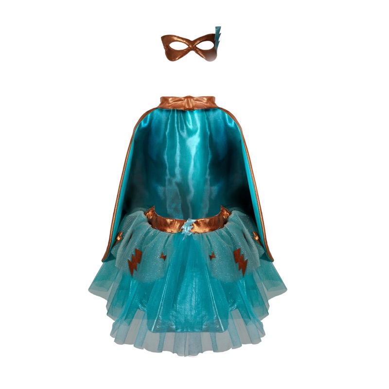 Super-duper, Tutu, Cape & Mask (Copper & Teal)