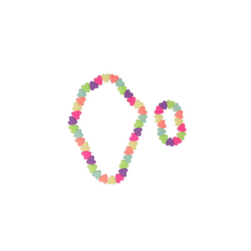Sweet Tart Heart Necklace & Bracelet Set