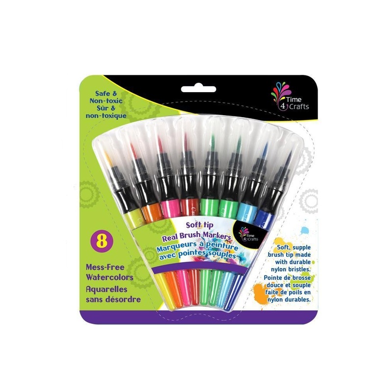 Time 4 Crafts,8 pcs Brush markers Rectangular card, Fan position