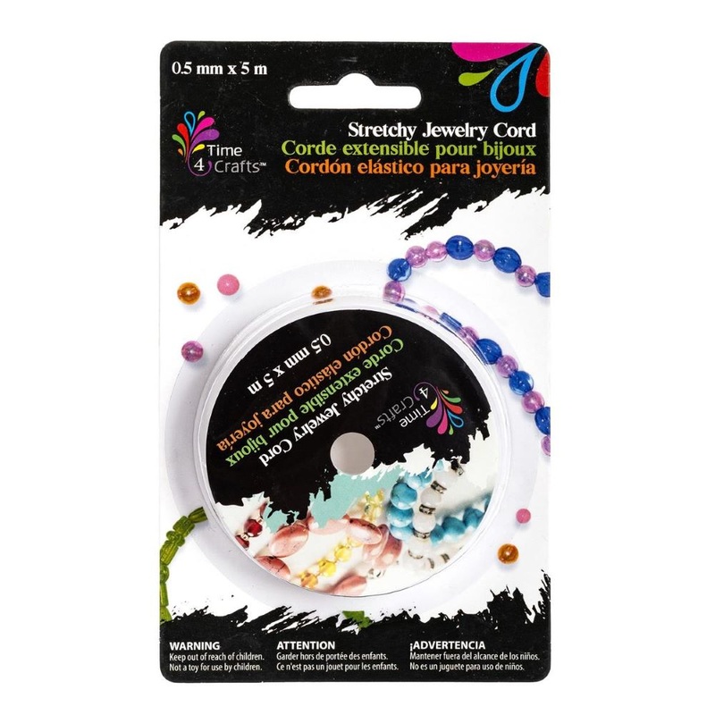 Time 4Crafts,Stretchy Jewelry Cord, White, 0.5mm x 5m