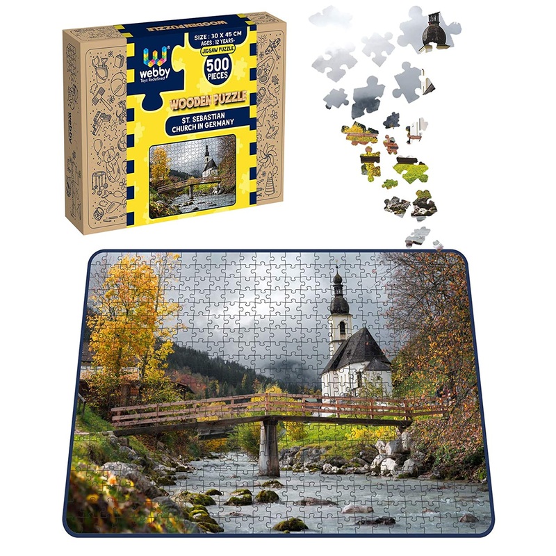 Webby St. Sebastian Church in Germany Wooden Jigsaw Puzzle, 500 pieces