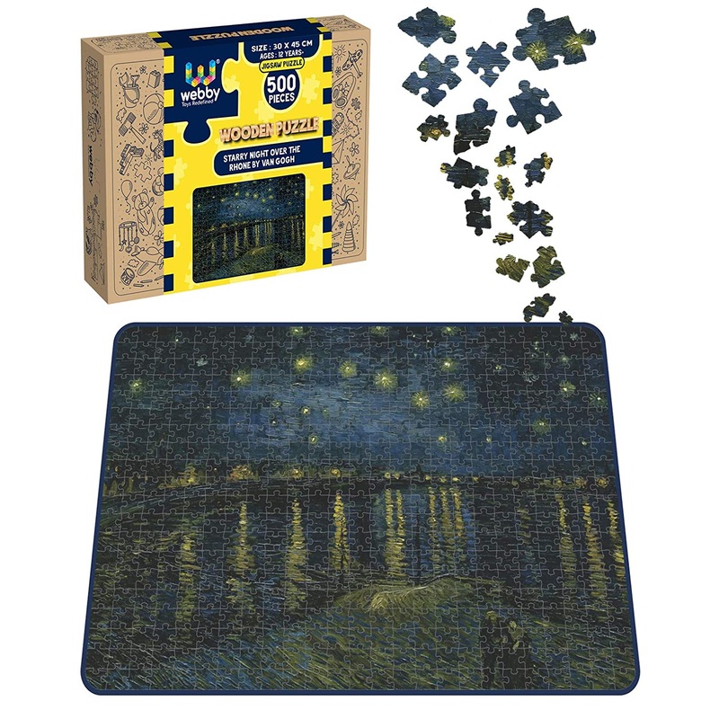 Webby Starry Night Over the Rhne by Van Gogh Wooden Jigsaw Puzzle, 500 pieces