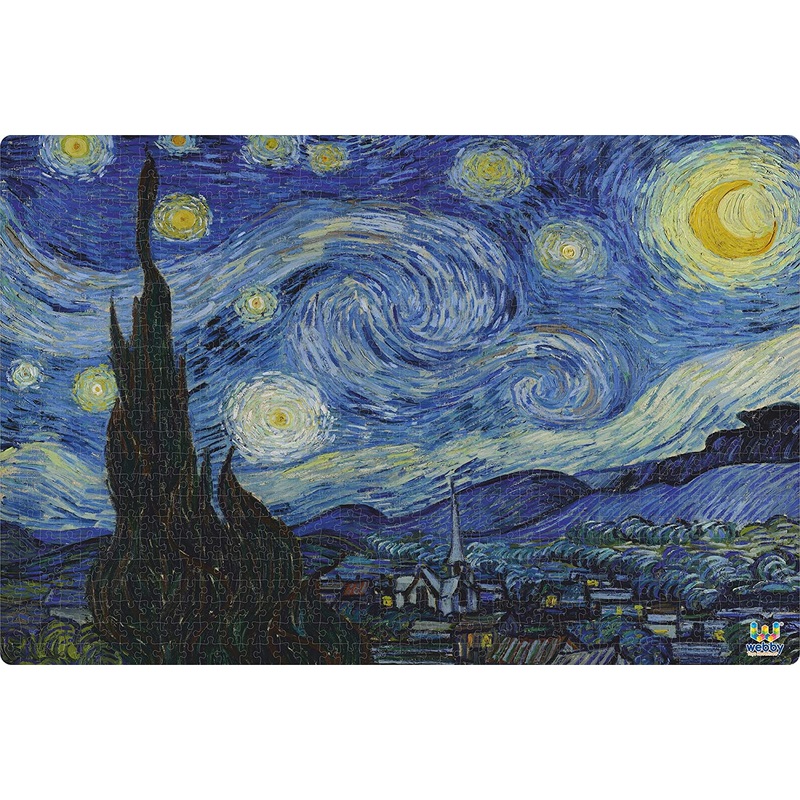 Webby Stary Night Painting Wooden Jigsaw Puzzle, 1000 Pieces