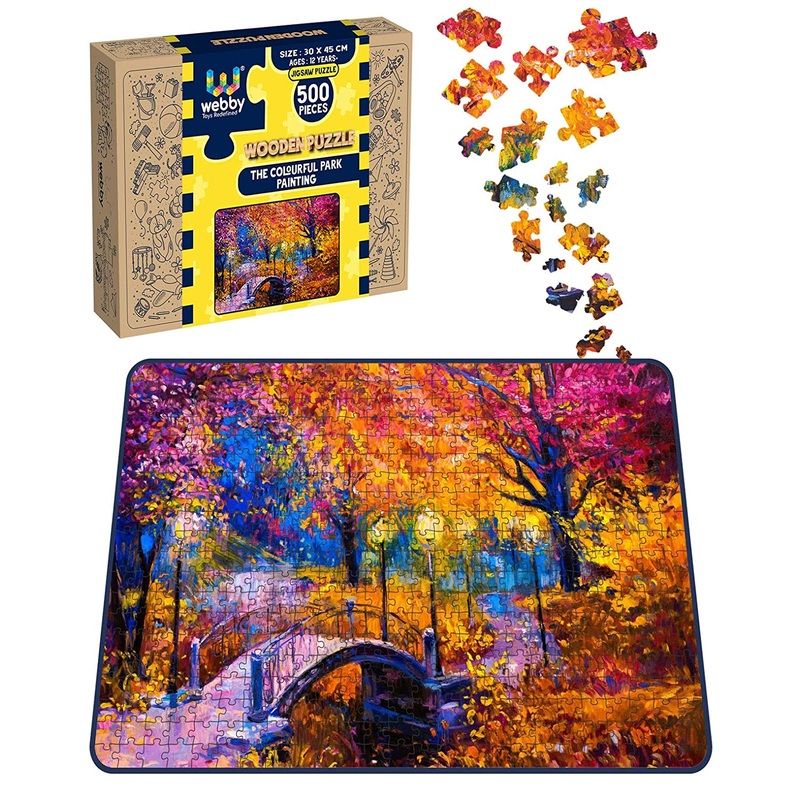 Webby The Colourful Park Painting Wooden Jigsaw Puzzle, 500 pieces