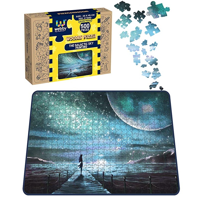Webby The Galactic Sky Painting Wooden Jigsaw Puzzle, 500 pieces