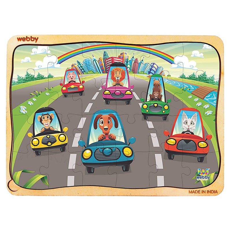 Webby The Highway Wooden Jigsaw Puzzle, 24pcs, Multicolor