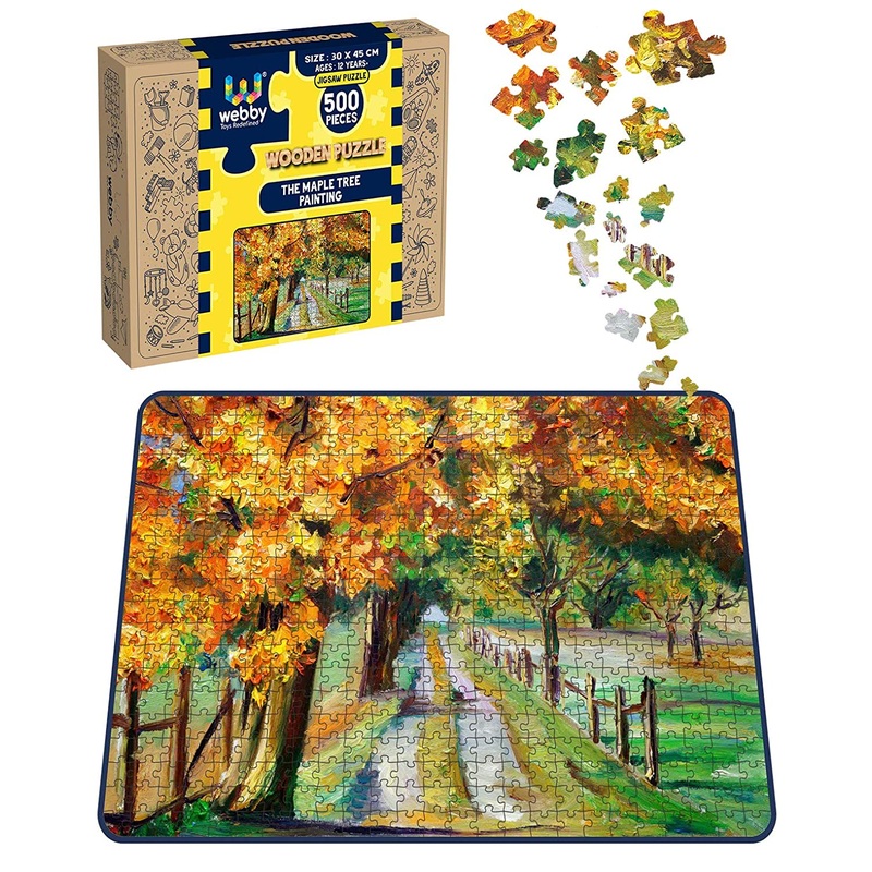 Webby The Maple Tree Painting Wooden Jigsaw Puzzle, 500 pieces