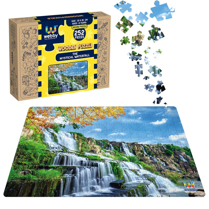 Webby The Mystical Waterfall Wooden Jigsaw Puzzle, 252 pieces