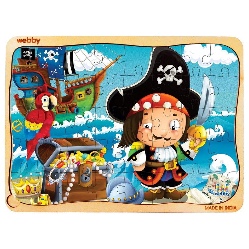 Webby The Pirates Treasure Hunt Wooden Floor Puzzle, 40 Pcs