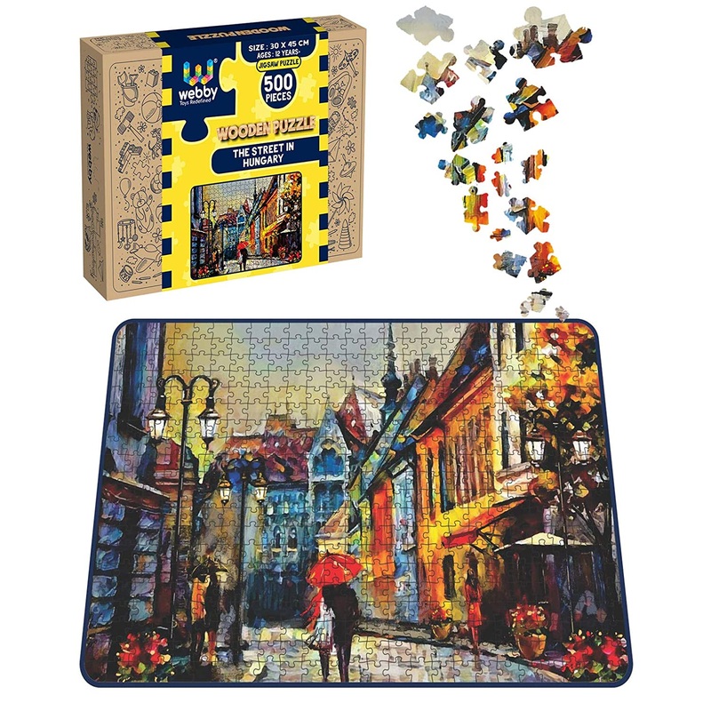 Webby The Street in Hungary Wooden Jigsaw Puzzle, 500 pieces