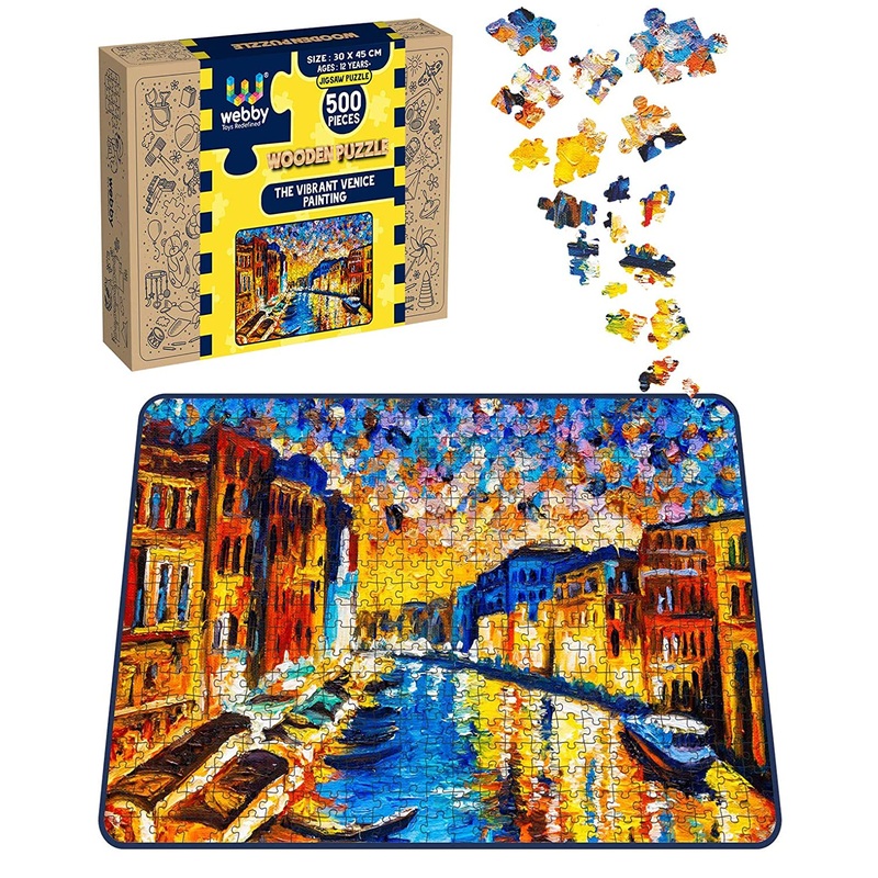 Webby The Vibrant Venice Painting Wooden Jigsaw Puzzle, 500 pieces