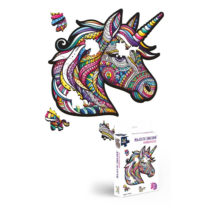 Webby Unicorn Jigsaw Puzzle | Majestic Colourful Wooden Animal (26 pieces)