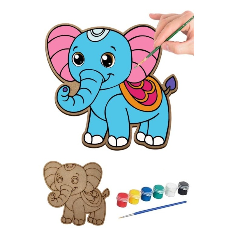 Webby Wooden Baby Elephant Paint Kit