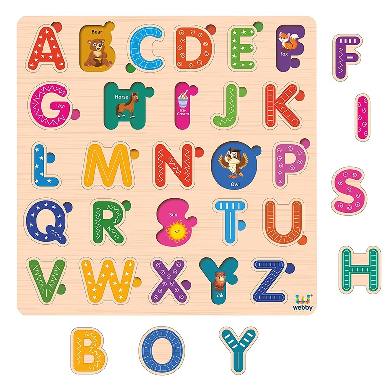 Webby Wooden Capital Alphabets Montessori Educational Pre-School Puzzle