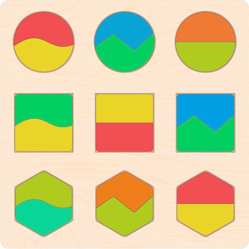 Webby Wooden Color and Shape Sorting Learning Puzzle