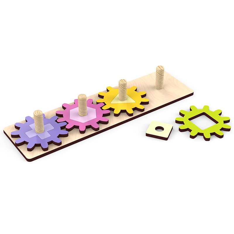 Webby Wooden Gear Puzzle | Learn Shapes and Gear Mechanism