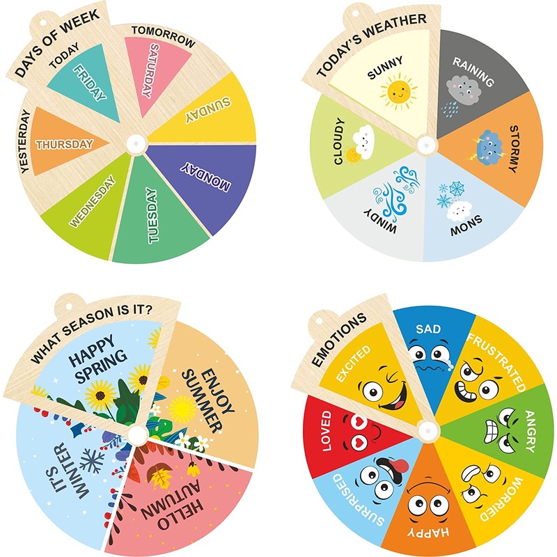 Webby Wooden Rotate and Learn Rotation Puzzle (Set of 4)