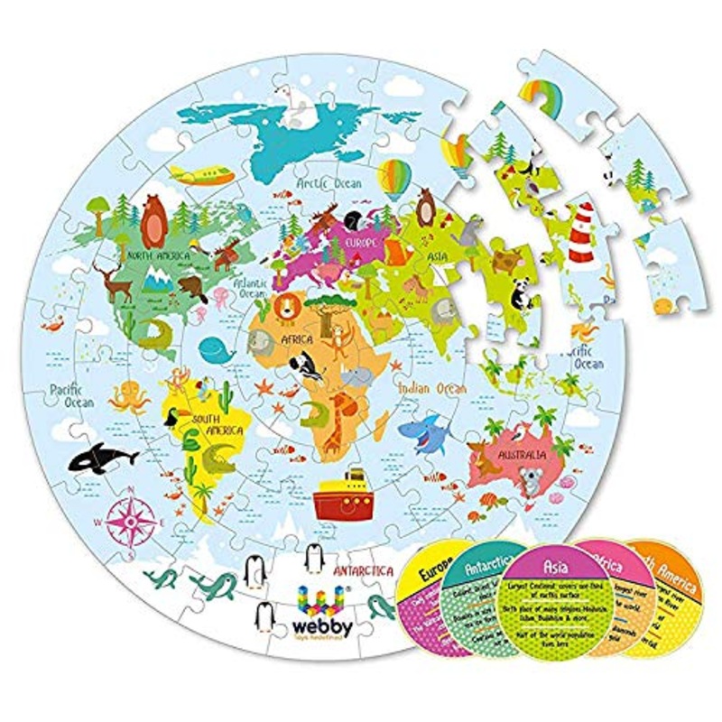 Webby World Map Jigsaw Floor Puzzle , 60 Pcs