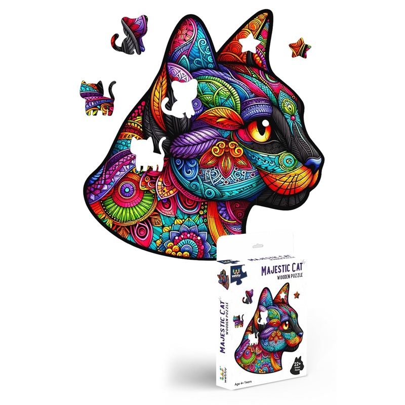 Webby Majestic Cat Wooden Jigsaw Puzzle