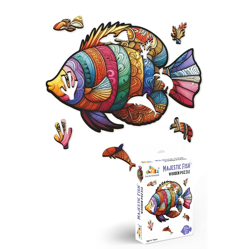 Webby Majestic  Fish Wooden Jigsaw Puzzle 25 Pieces