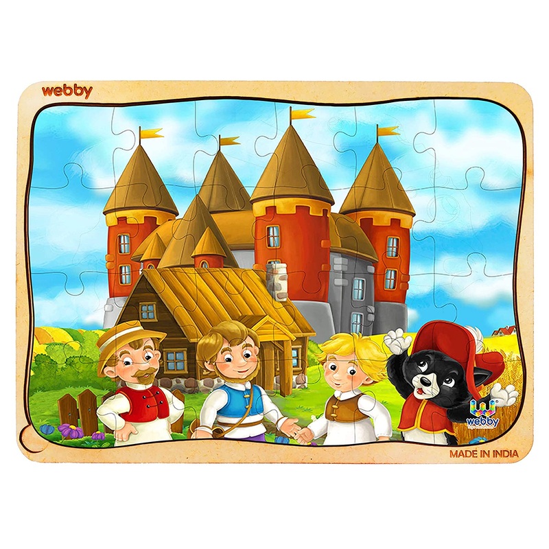 Webby Medieval Castle Wooden Jigsaw Puzzle, 24pcs, Multicolor