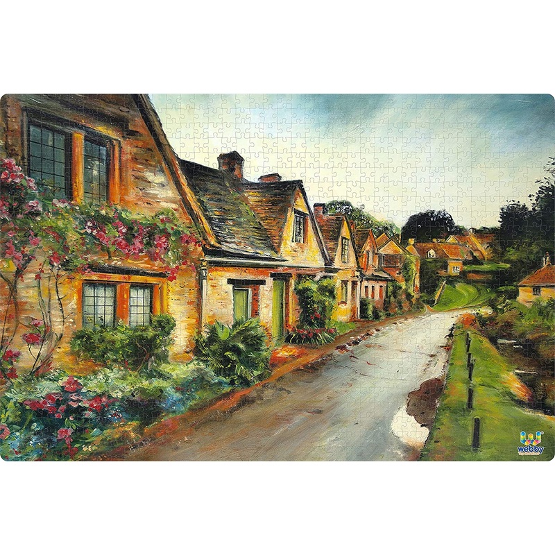 Webby Mediterranean Village Wooden Jigsaw Puzzle, 1000 Pieces