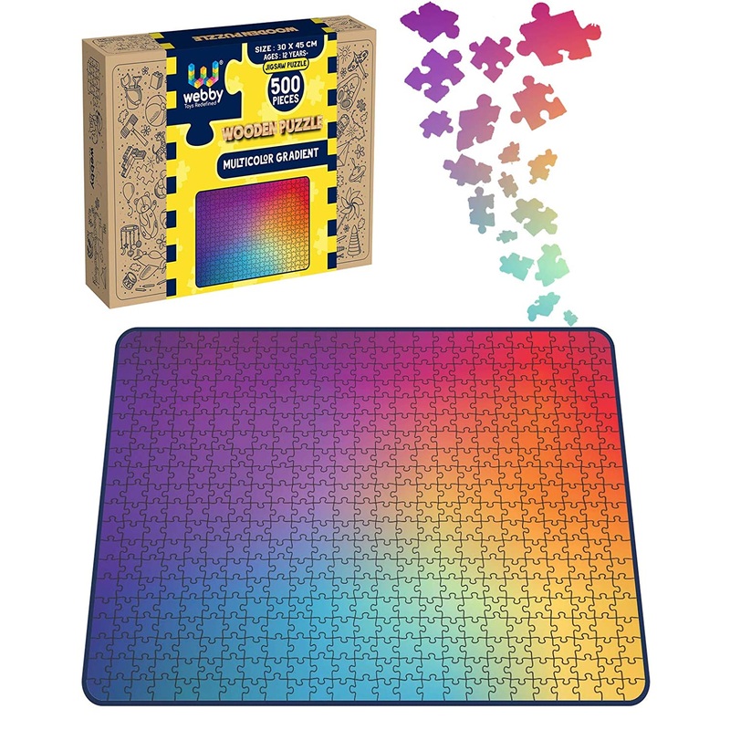 Webby Multicolor Gradient Wooden Jigsaw Puzzle, 500 pieces