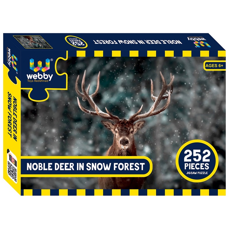 Webby Noble Deer in Snow Forest Jigsaw Puzzle, 252 pieces