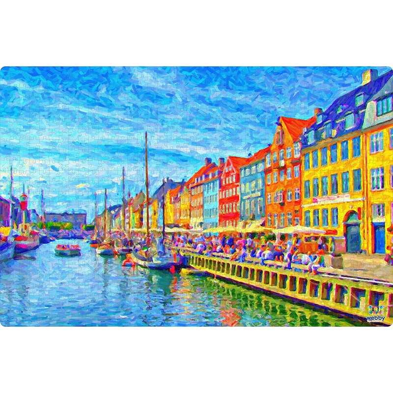 Webby Nyhavn, Denmark Wooden Jigsaw Puzzle, 1000 Pieces
