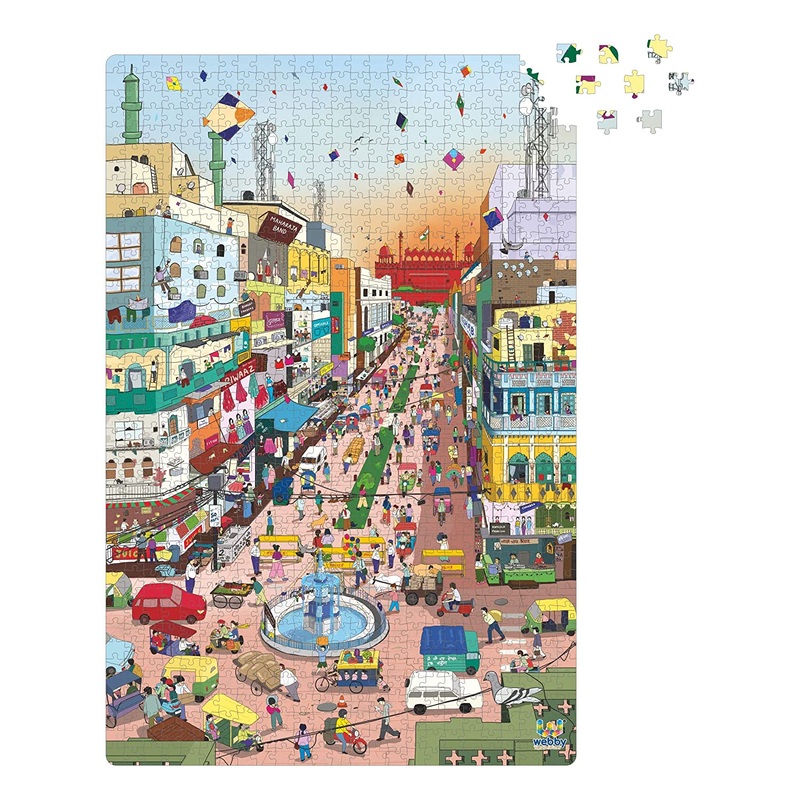 Webby Old Delhi Wooden Jigsaw Puzzle, 1000 Pieces