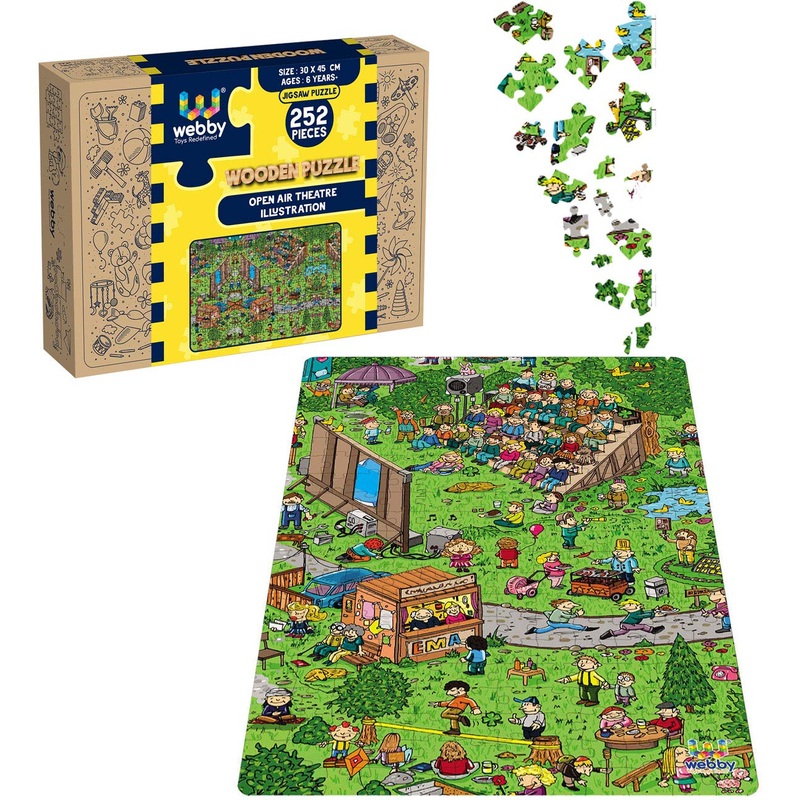 Webby Open Air Theatre Illustration Wooden Jigsaw Puzzle, 252 pieces