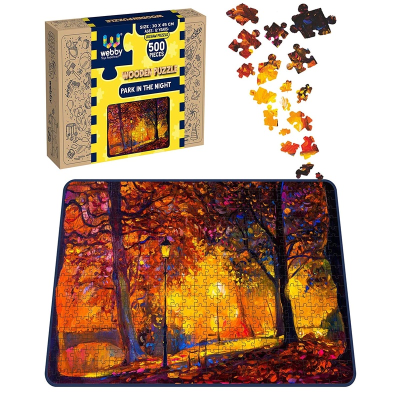 Webby Park in the Night Wooden Jigsaw Puzzle, 500 pieces