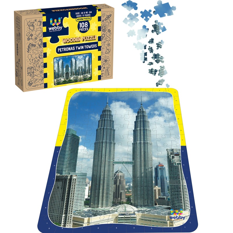 Webby Petronas Twin Towers Wooden Jigsaw Puzzle, 108 Pieces