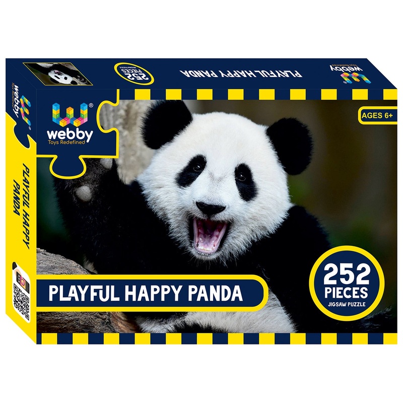 Webby Playful Happy Panda Jigsaw Puzzle, 252 pieces