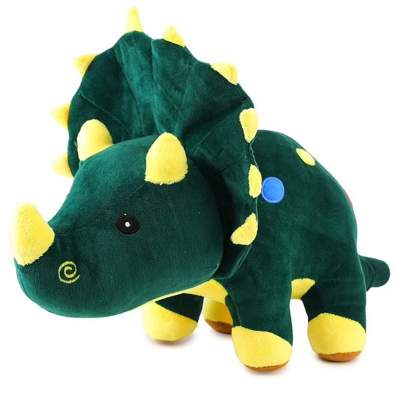Webby Plush Adorable Dinosaur with Horns and Frill, Stuffed Soft, 50CM (Green)
