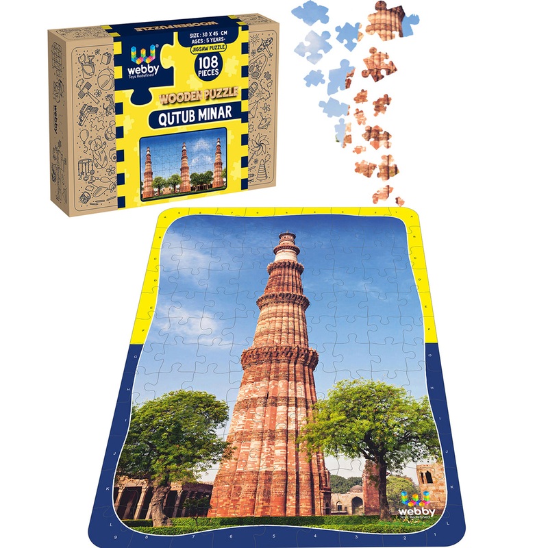 Webby Qutub Minar Wooden Jigsaw Puzzle, 108 Pieces