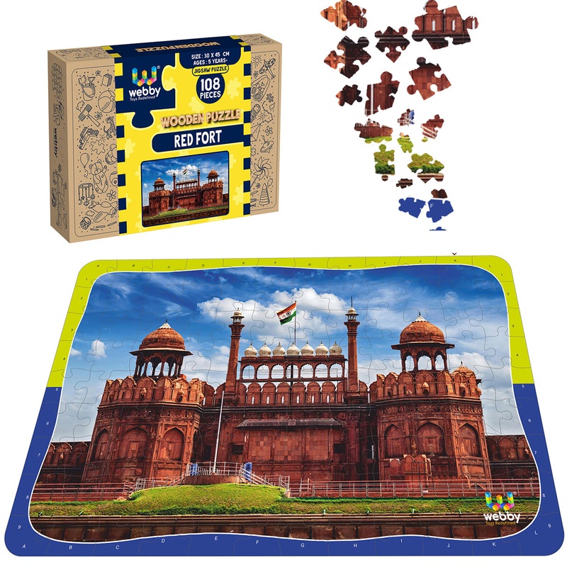 Webby Red Fort Wooden Jigsaw Puzzle, 108 Pieces