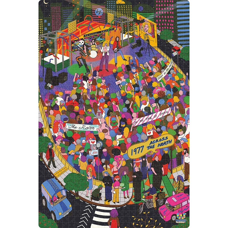 Webby Rock Concert Illustration Wooden Jigsaw Puzzle, 1000 Pieces