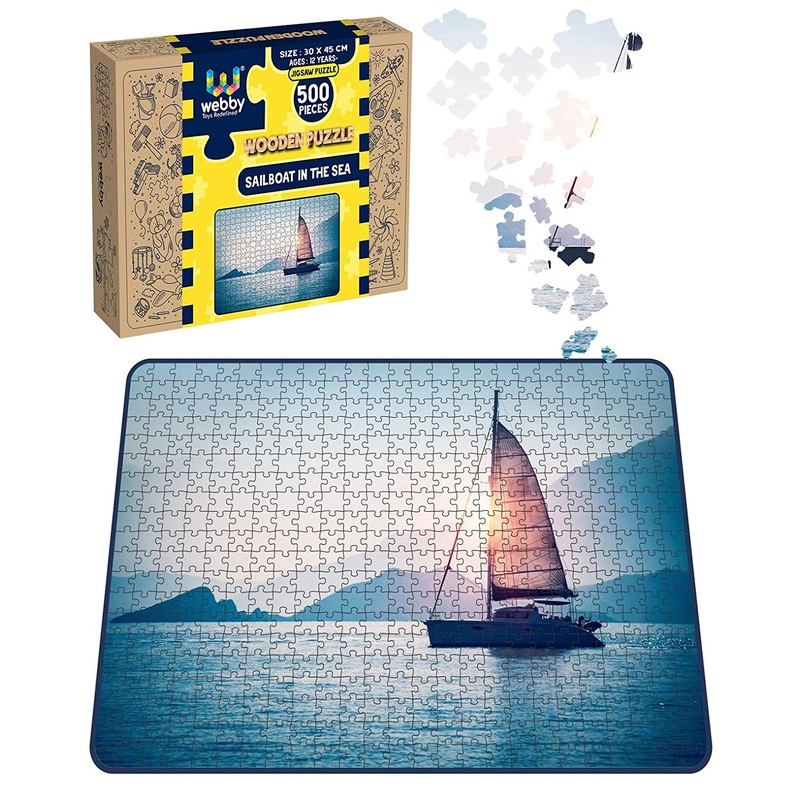 Webby Sailboat in the Sea Wooden Jigsaw Puzzle, 500 pieces