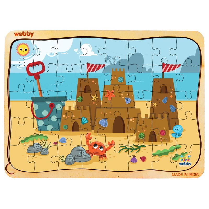Webby Sand Castle Wooden Floor Puzzle, 40 Pcs